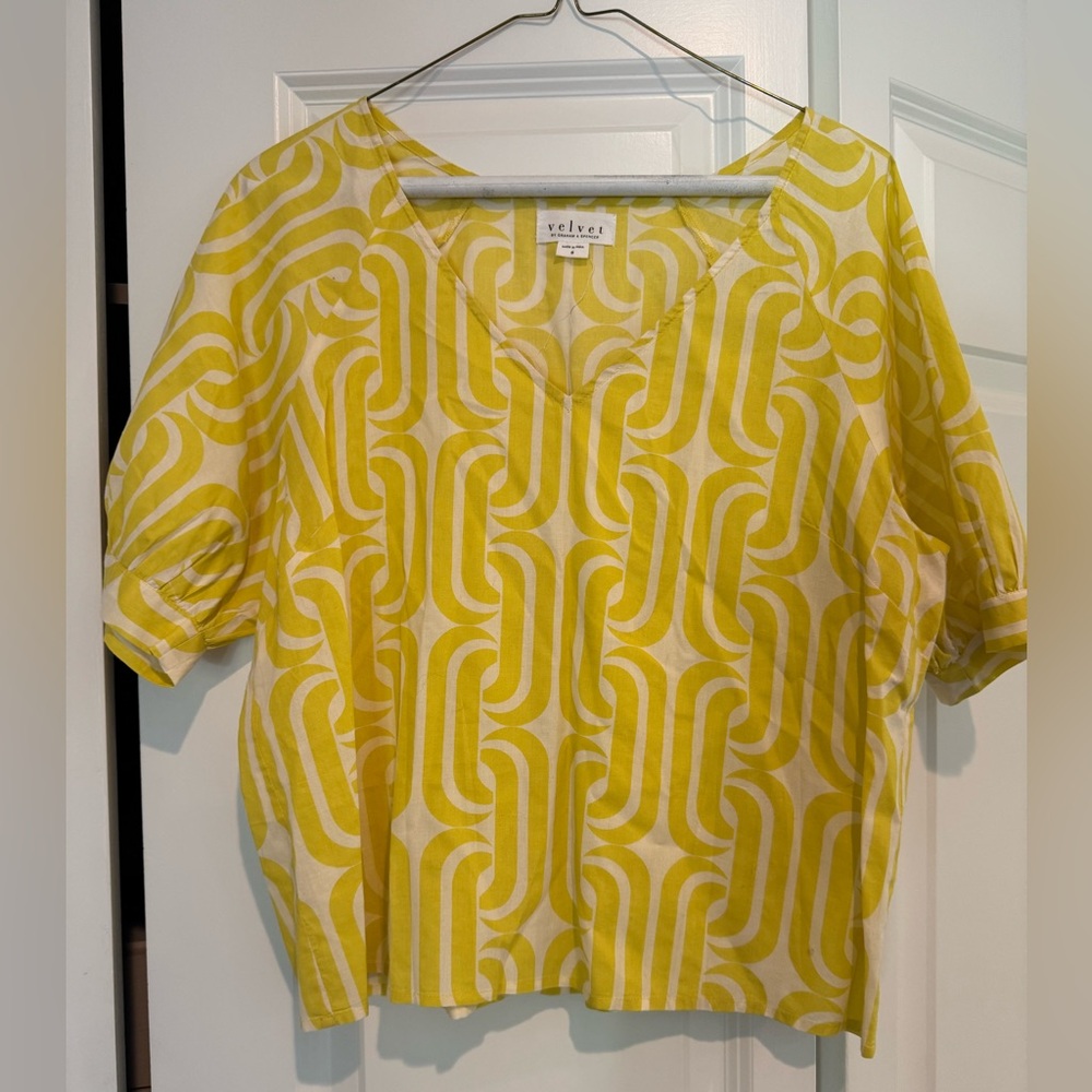Velvet yellow blouse